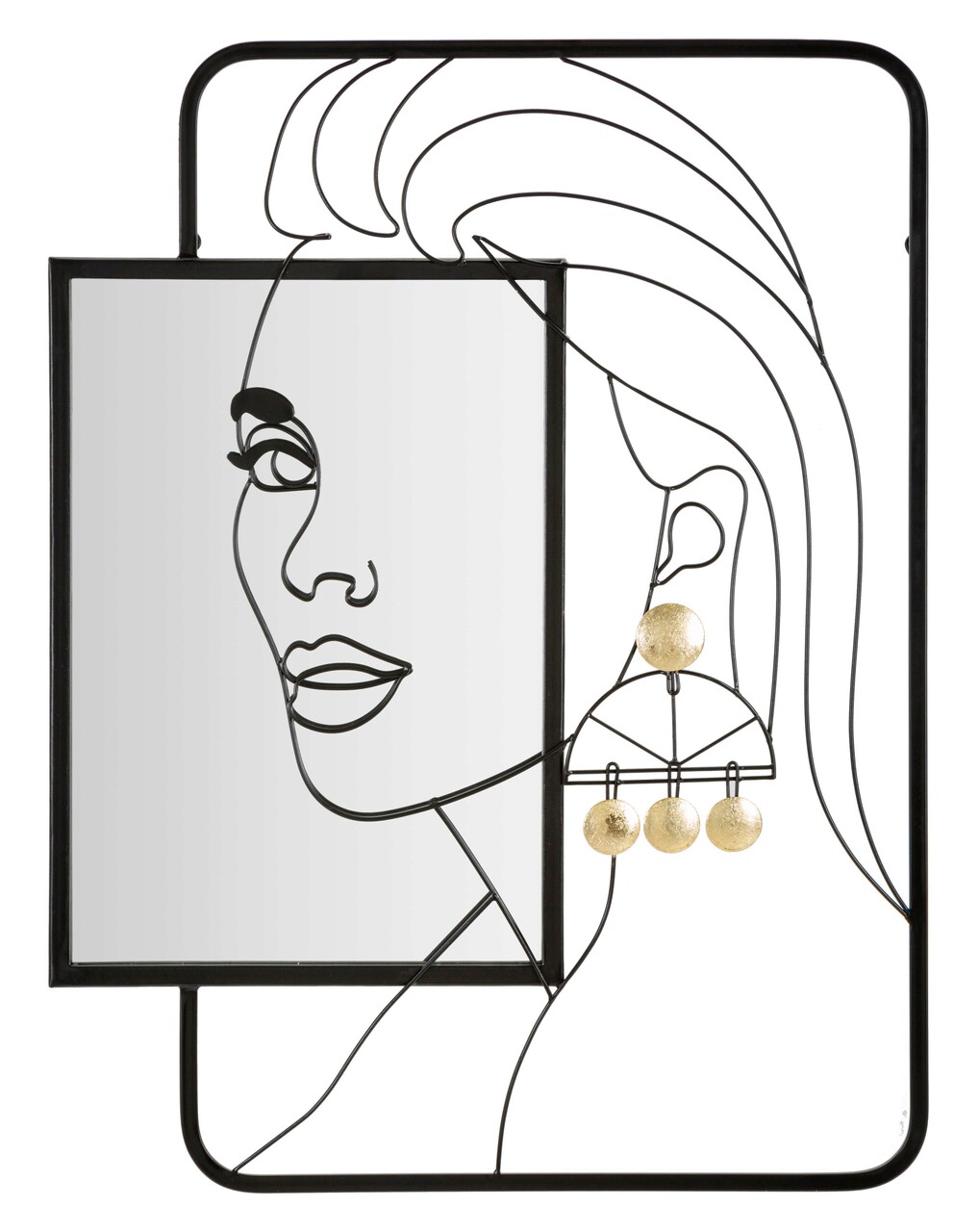 Oglinda decorativa Eleonor, Mauro Ferretti, 64.8x85 cm, fier/sticla, negru - imagine 7